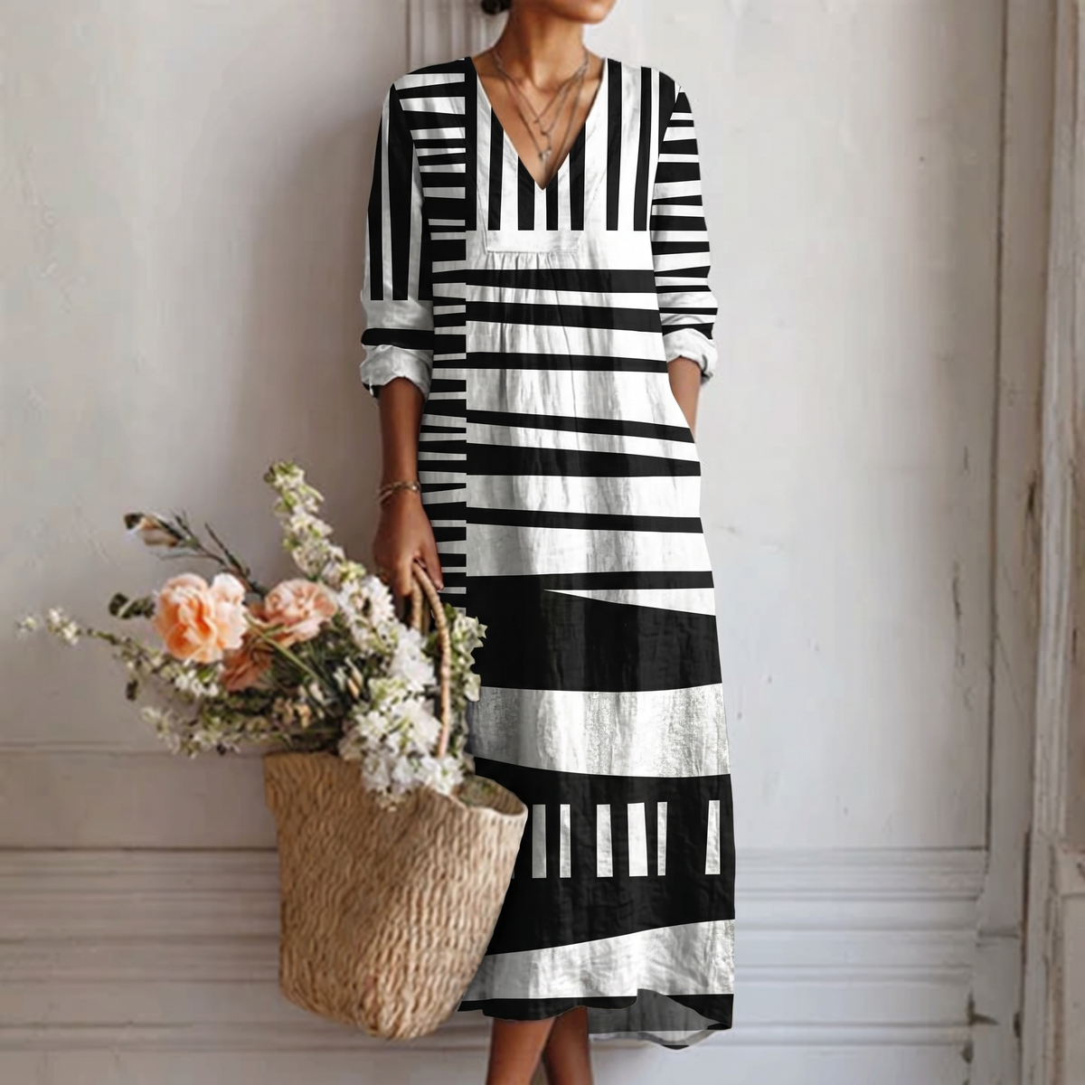 Vestido estampado gráfico Bianca