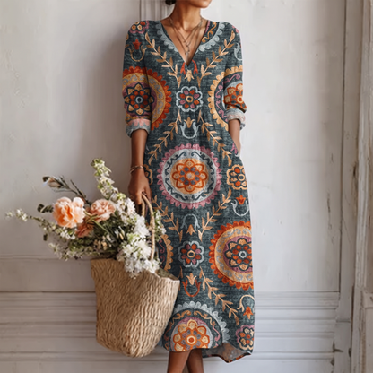 Vestido midi geométrico Elia