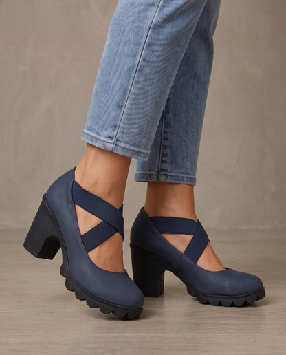 Zapatos Mary Jane con plataforma Inés - Azul marino