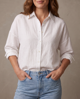 Camisa oversize de algodón Carmen - Blanco