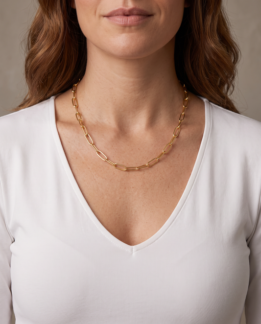 Collar de eslabones clip Luz - Dorado