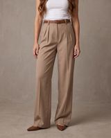 Pantalón de pinzas de pierna ancha Iris - Beige