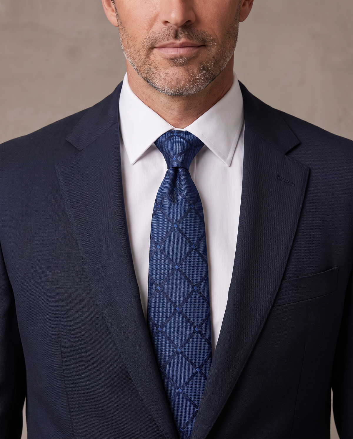 Corbata jacquard Hugo - Azul marino