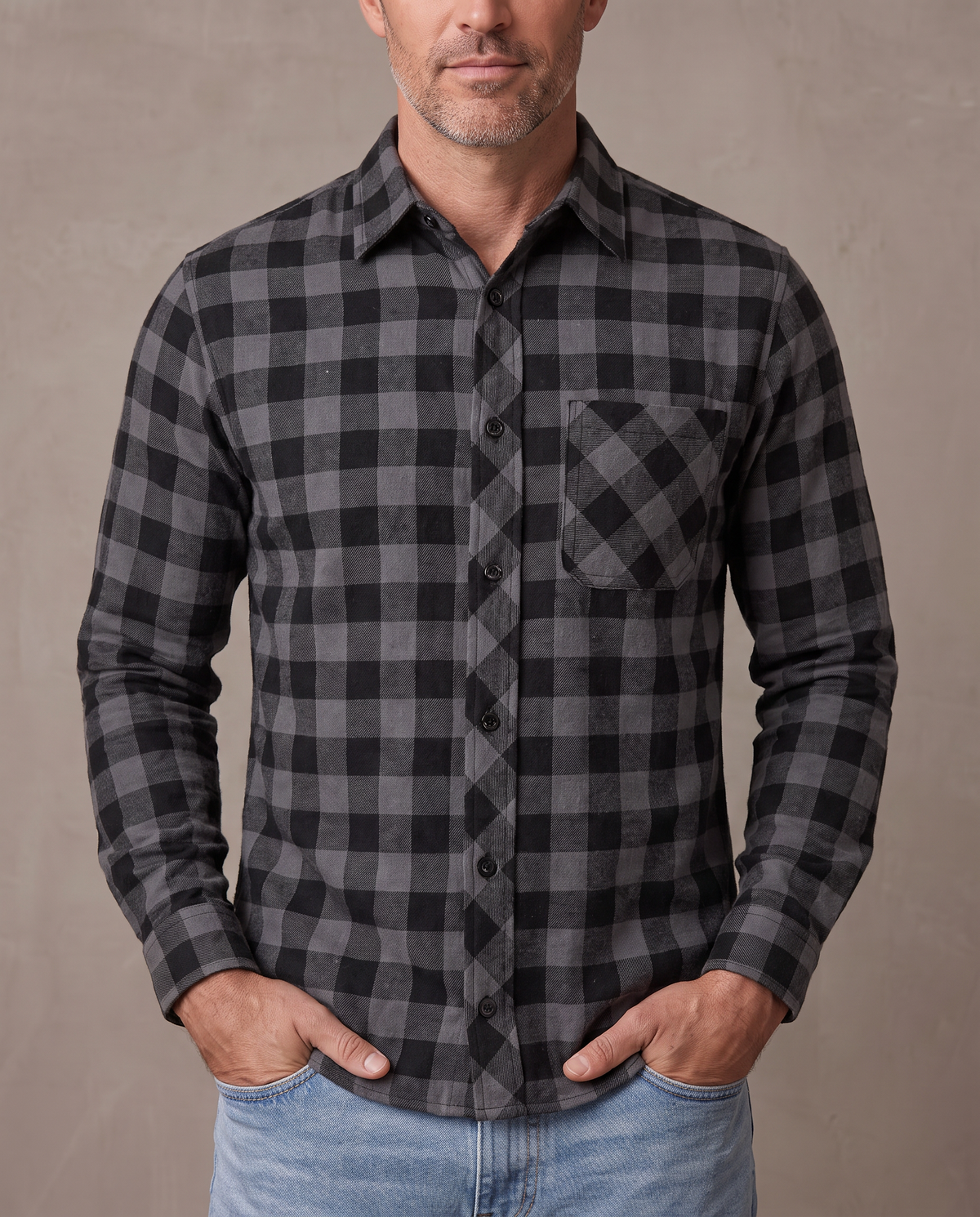 Camisa de cuadros Milo - Gris oscuro
