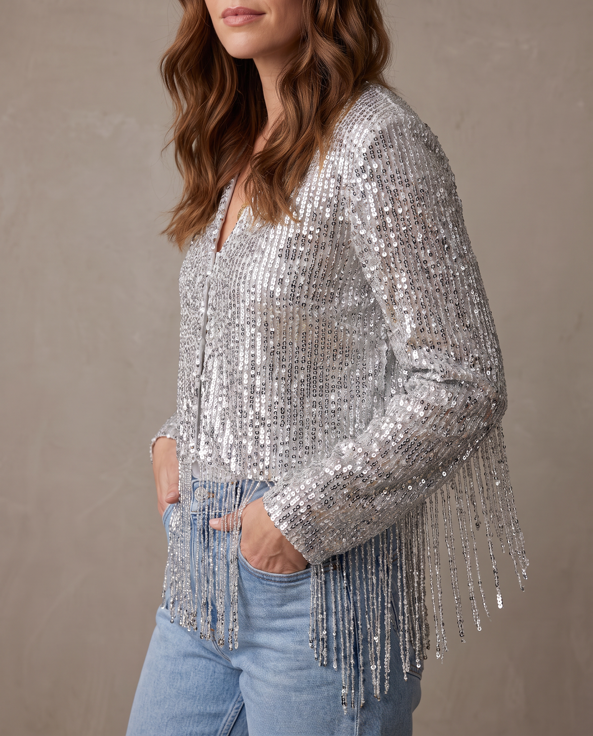 Chaqueta retro de lentejuelas