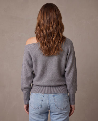 Jersey de hombros caídos Alexia - Gris claro