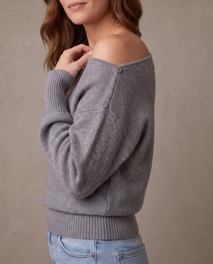 Jersey de hombros caídos Alexia - Gris claro