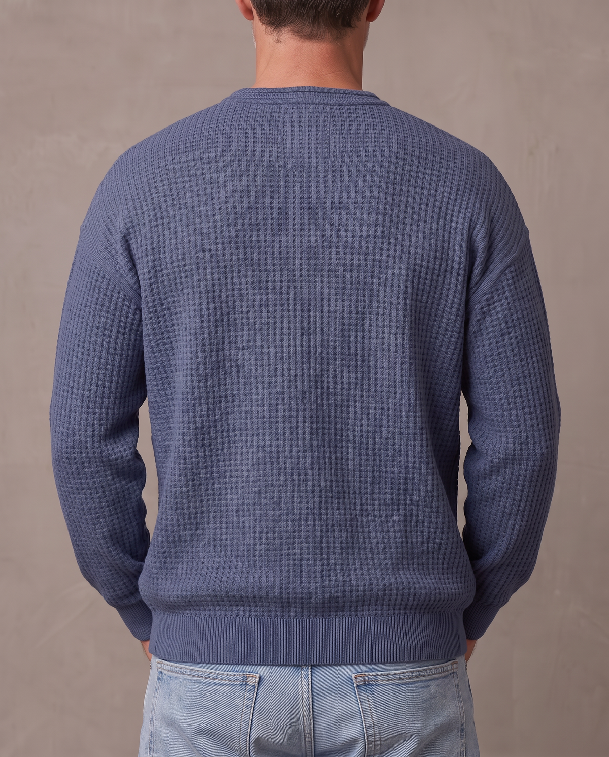 Jersey de gofre efecto capas Iker - Azul marino