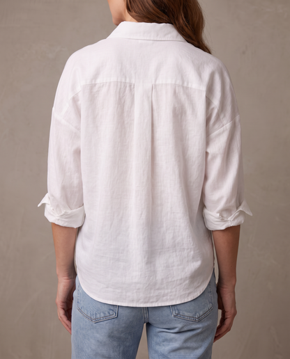 Camisa oversize de algodón Carmen - Blanco