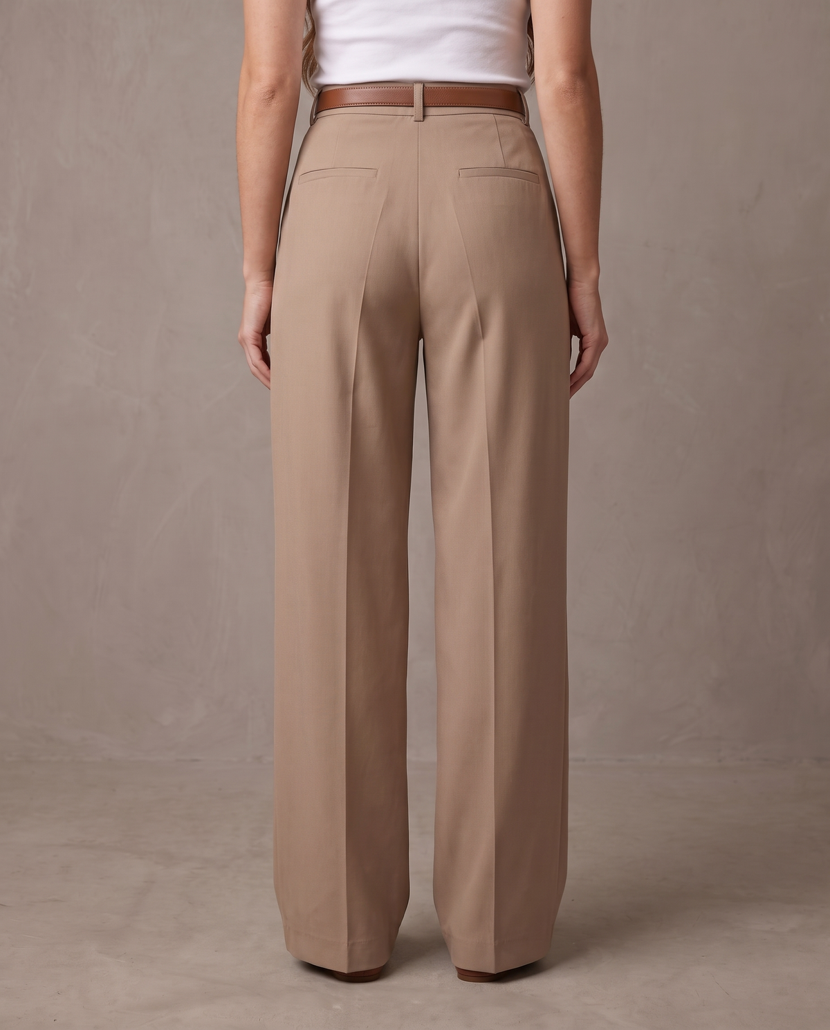 Pantalón de pinzas de pierna ancha Iris - Beige