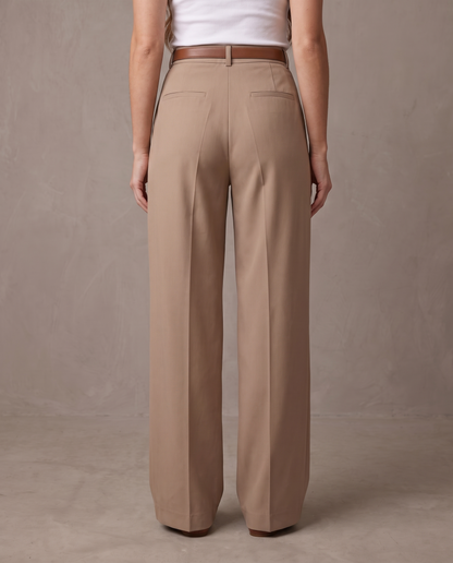 Pantalón de pinzas de pierna ancha Iris - Beige