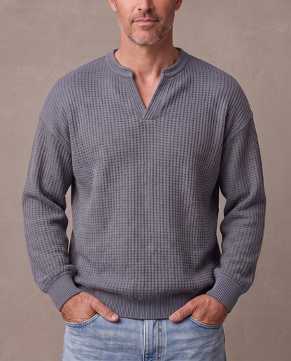 Jersey de gofre efecto capas Iker gris, tono incorrecto (antigua)