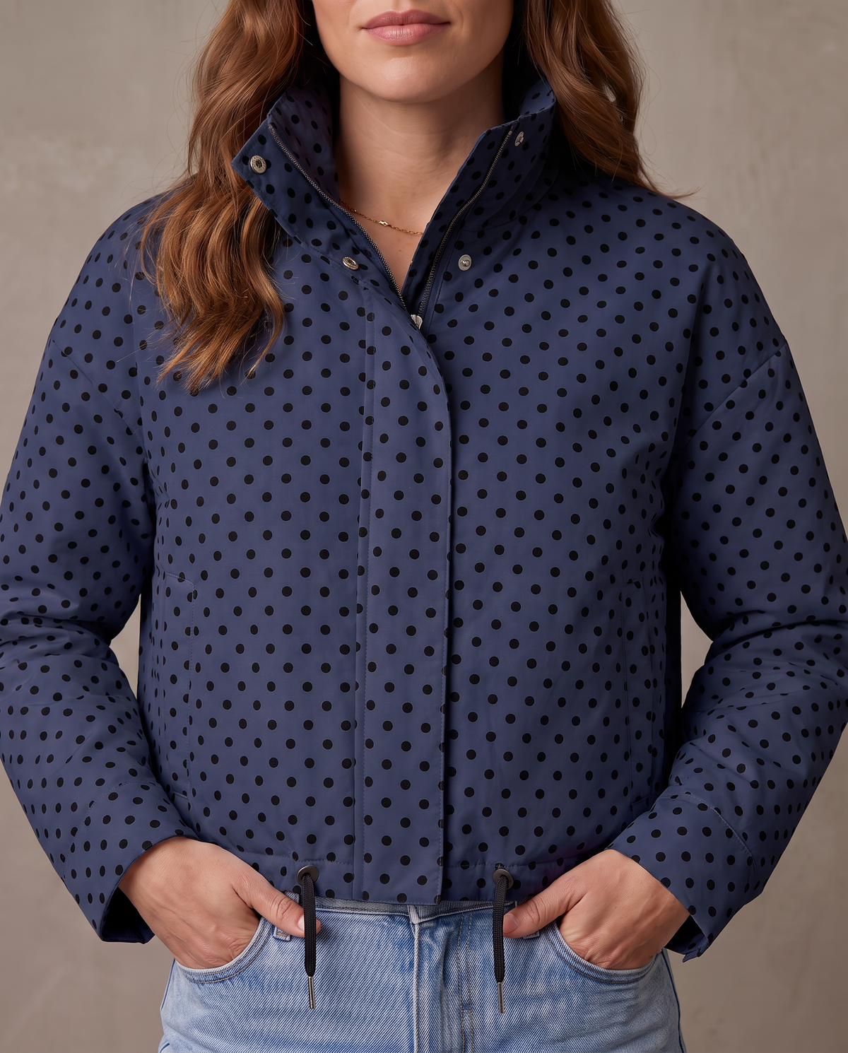 Bomber de lunares Dalia - Azul marino