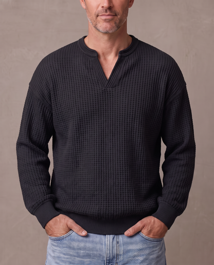 Jersey de gofre efecto capas Iker - Negro