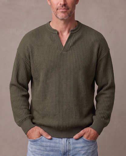 Jersey de gofre efecto capas Iker - Verde militar