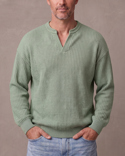 Jersey de gofre efecto capas Iker - Verde claro