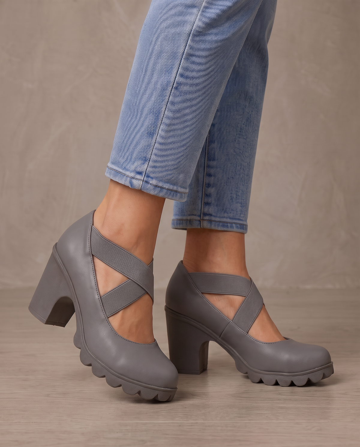 Zapatos Mary Jane con plataforma Inés - Gris