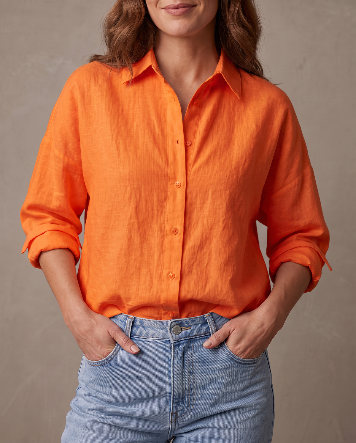 Camisa oversize de algodón Carmen - Naranja