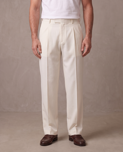 Pantalón de vestir de pinzas Aurelio - Crudo