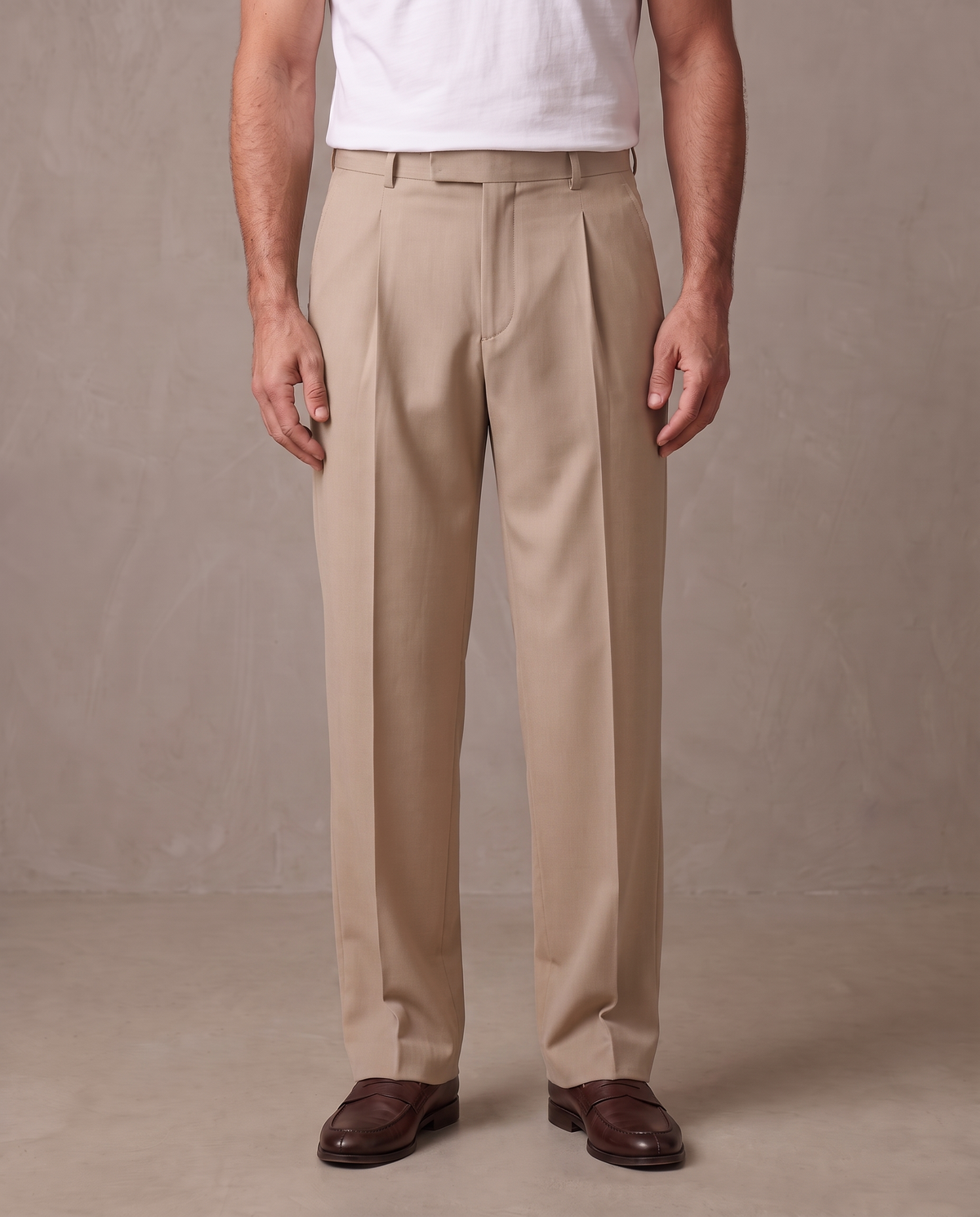Pantalón de vestir de pinzas Aurelio - Beige