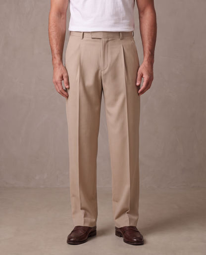 Pantalón de vestir de pinzas Aurelio - Beige