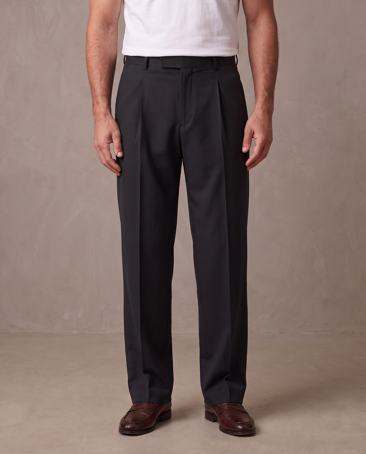 Pantalón de vestir de pinzas Aurelio - Negro