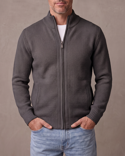 Cárdigan de punto con cremallera Hugo - Gris oscuro