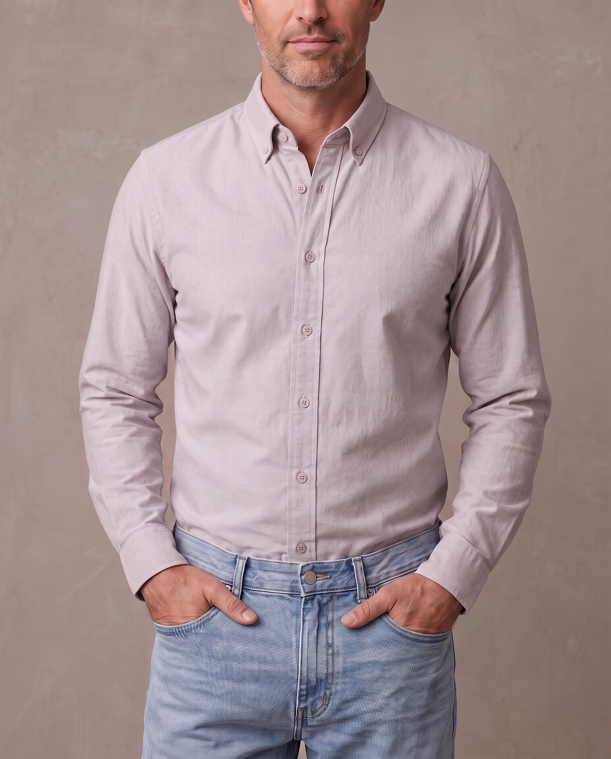 Camisa Oxford de algodón Bruno gris perla, tono incorrecto (antigua)