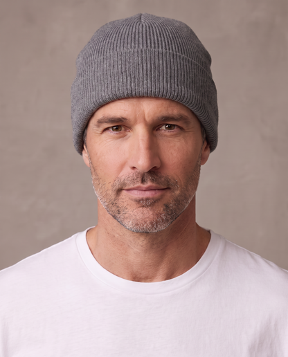 Gorro de punto con vuelta Ivo - Gris
