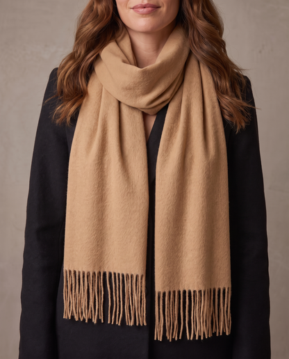 Bufanda de flecos Maren - Camel