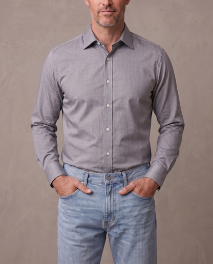 Camisa elástica de oficina Emil - Gris