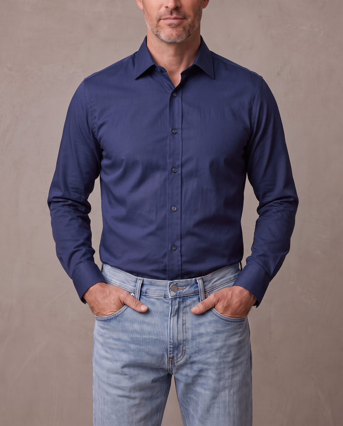 Camisa elástica de oficina Emil - Azul marino