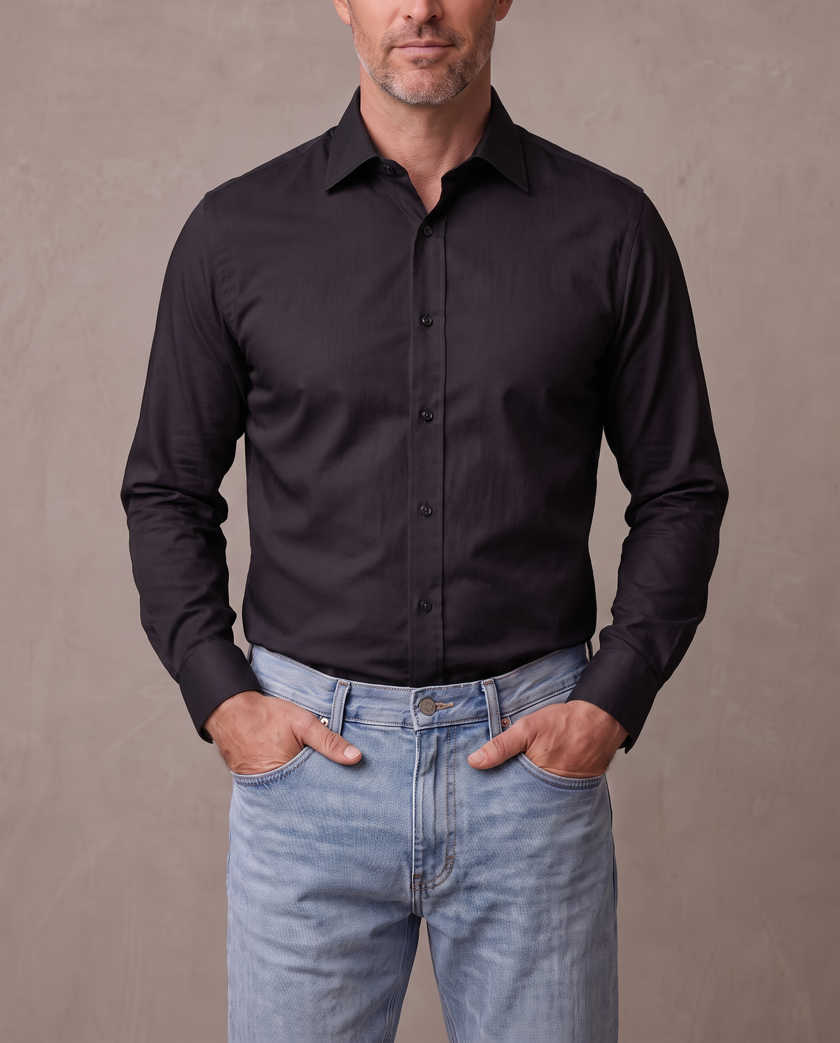 Camisa elástica de oficina Emil - Negro