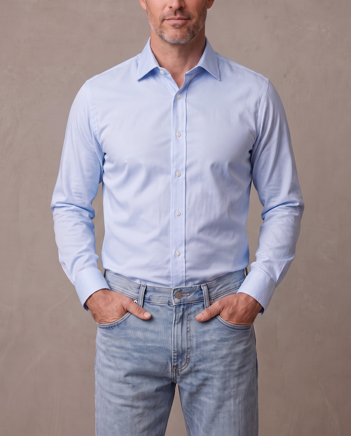 Camisa elástica de oficina Emil - Azul claro
