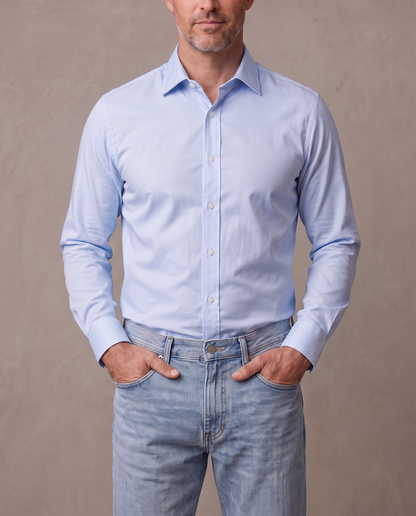 Camisa elástica de oficina Emil - Azul claro