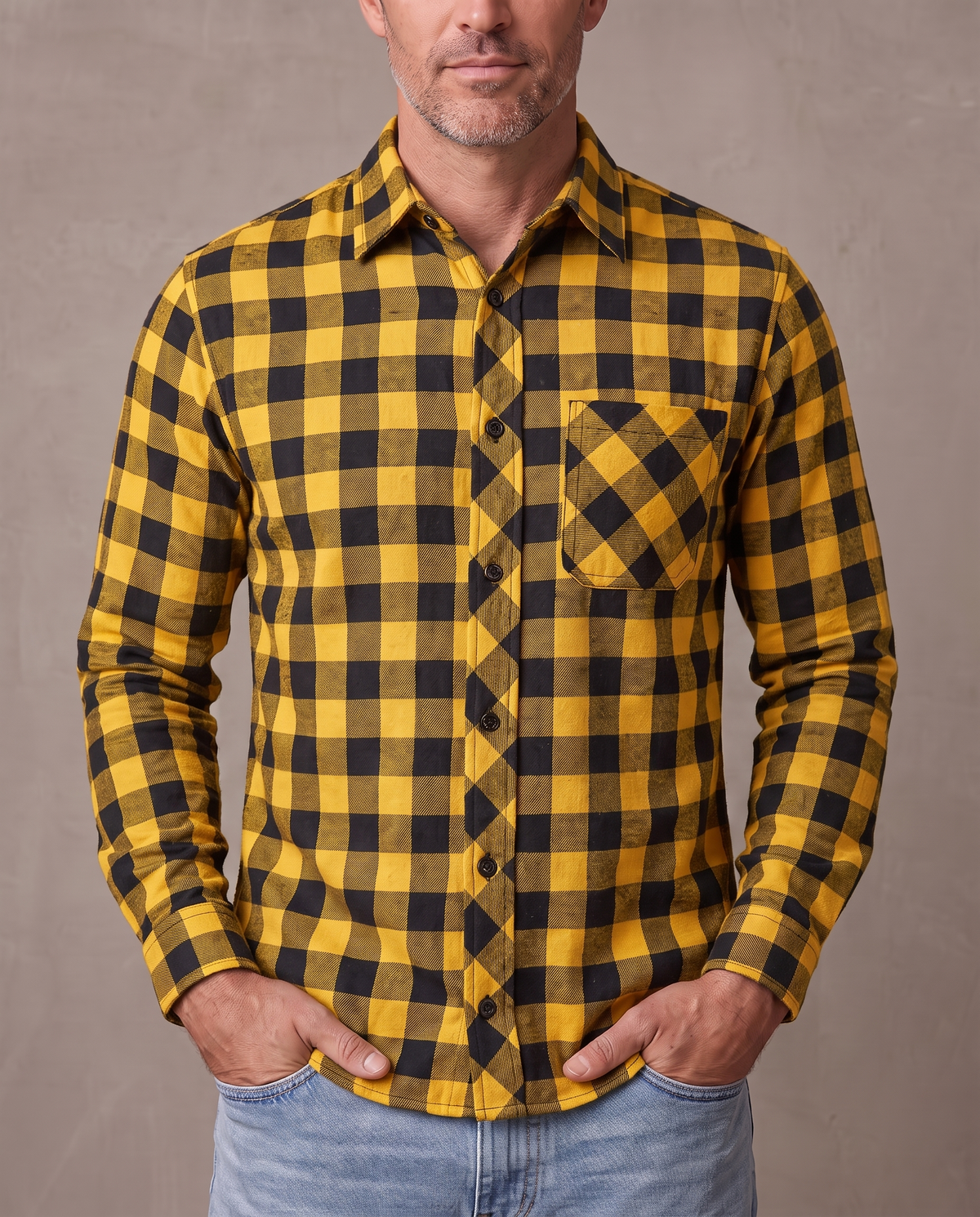 Camisa de cuadros Milo - Amarillo