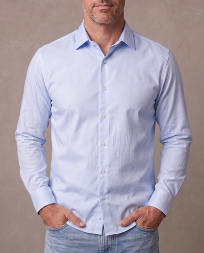 Camisa de vestir sin planchar Nolan - Azul claro