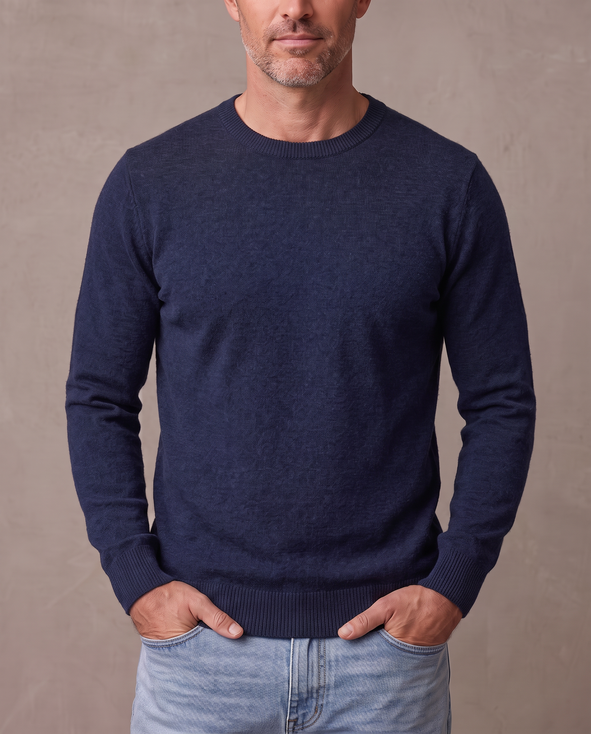 Jersey de punto fino Oliver - Azul marino