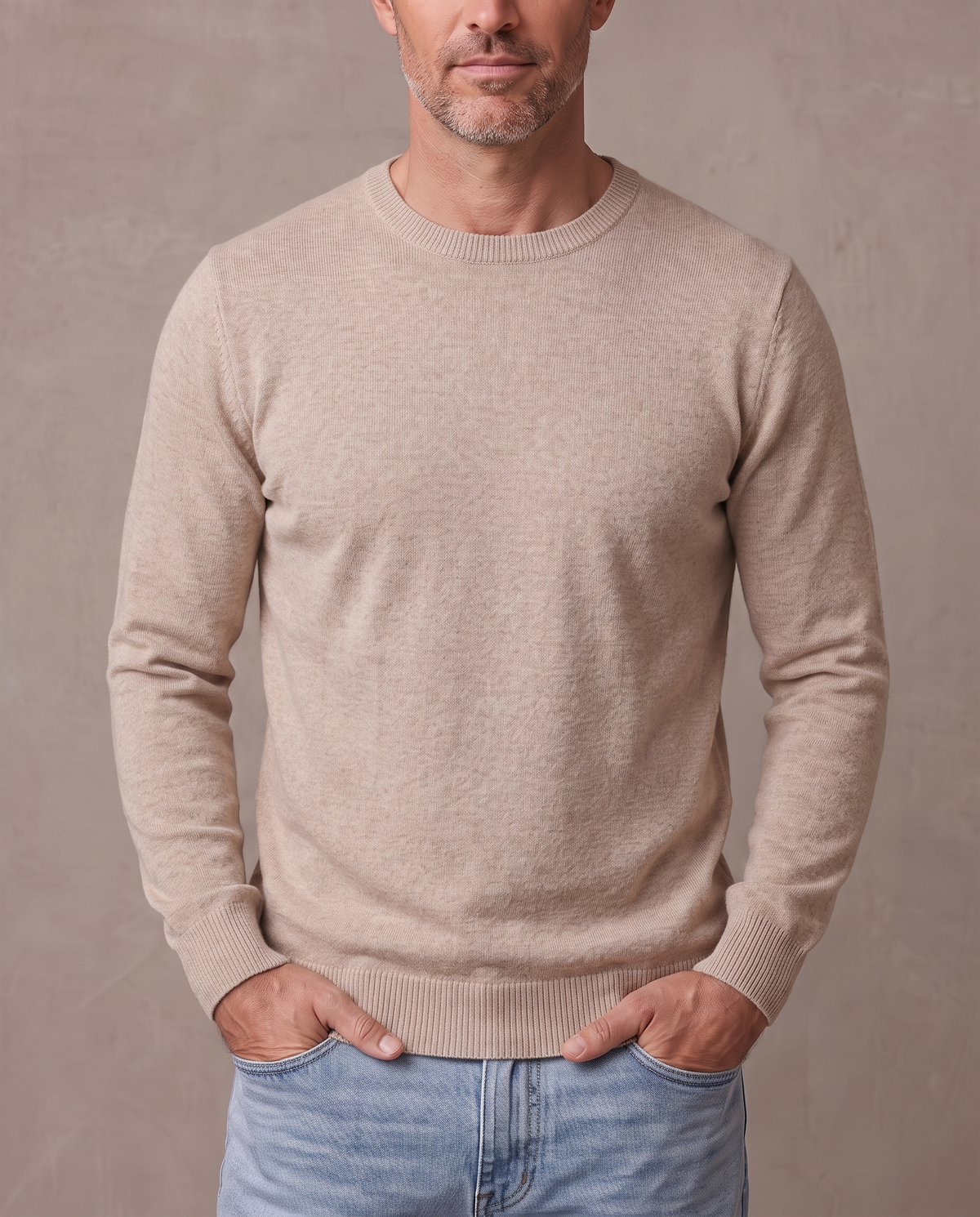 Jersey de punto fino Oliver - Beige