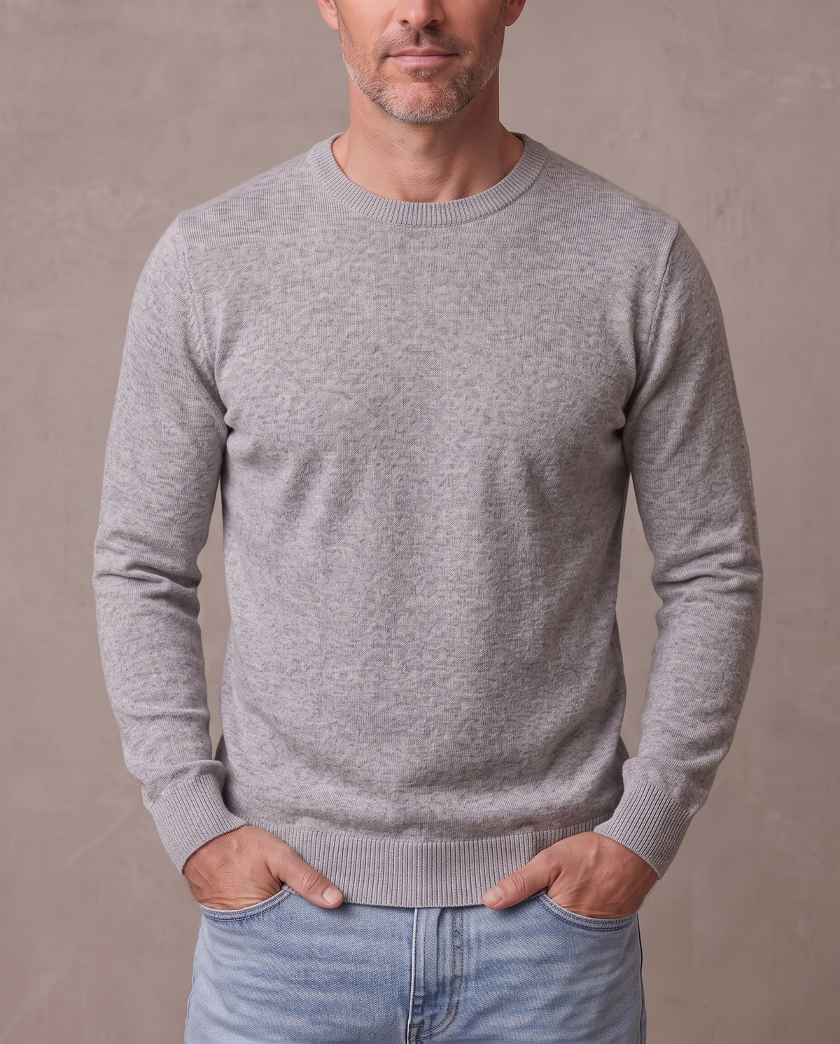 Jersey de punto fino Oliver - Gris claro