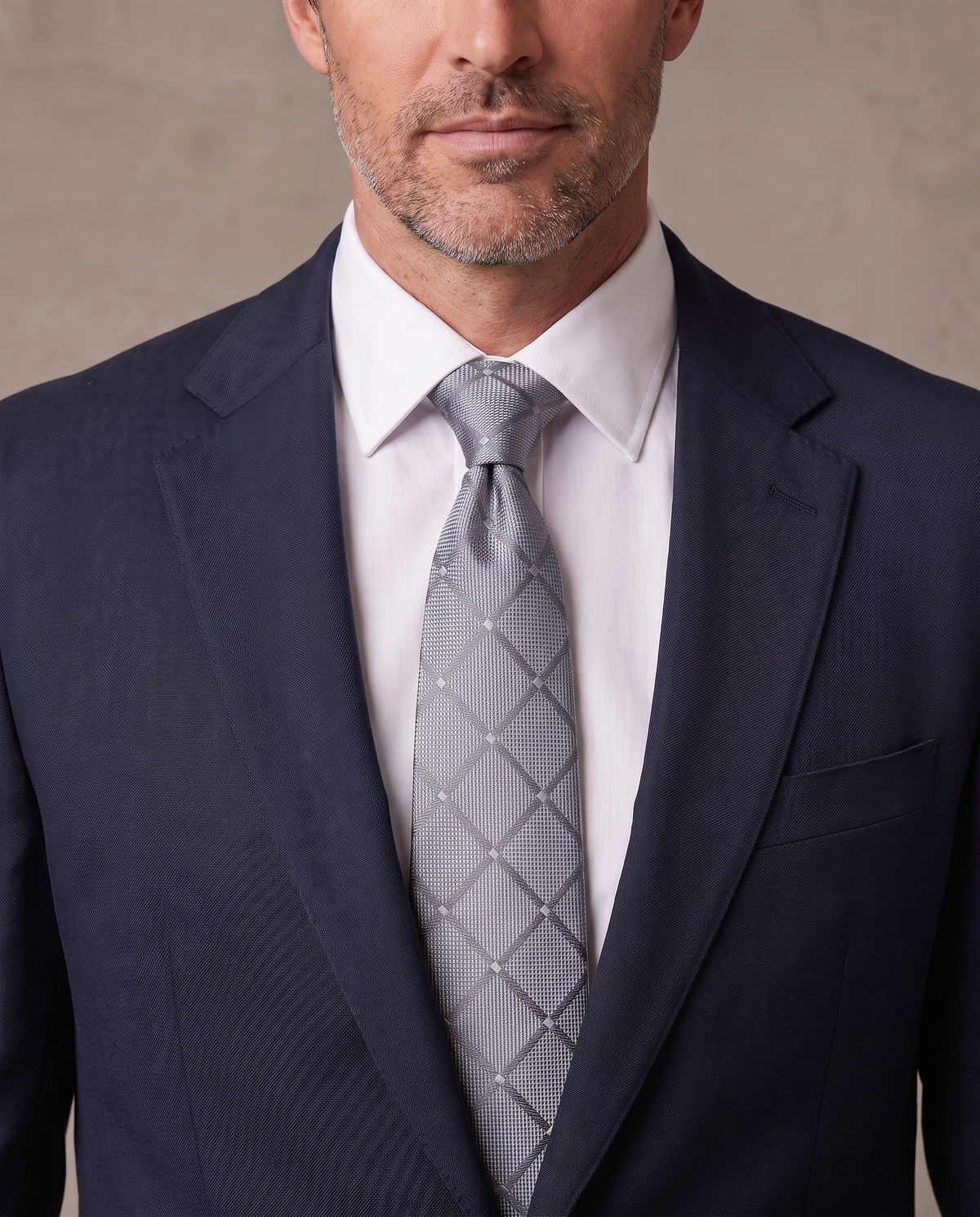 Corbata jacquard Hugo - Gris plata
