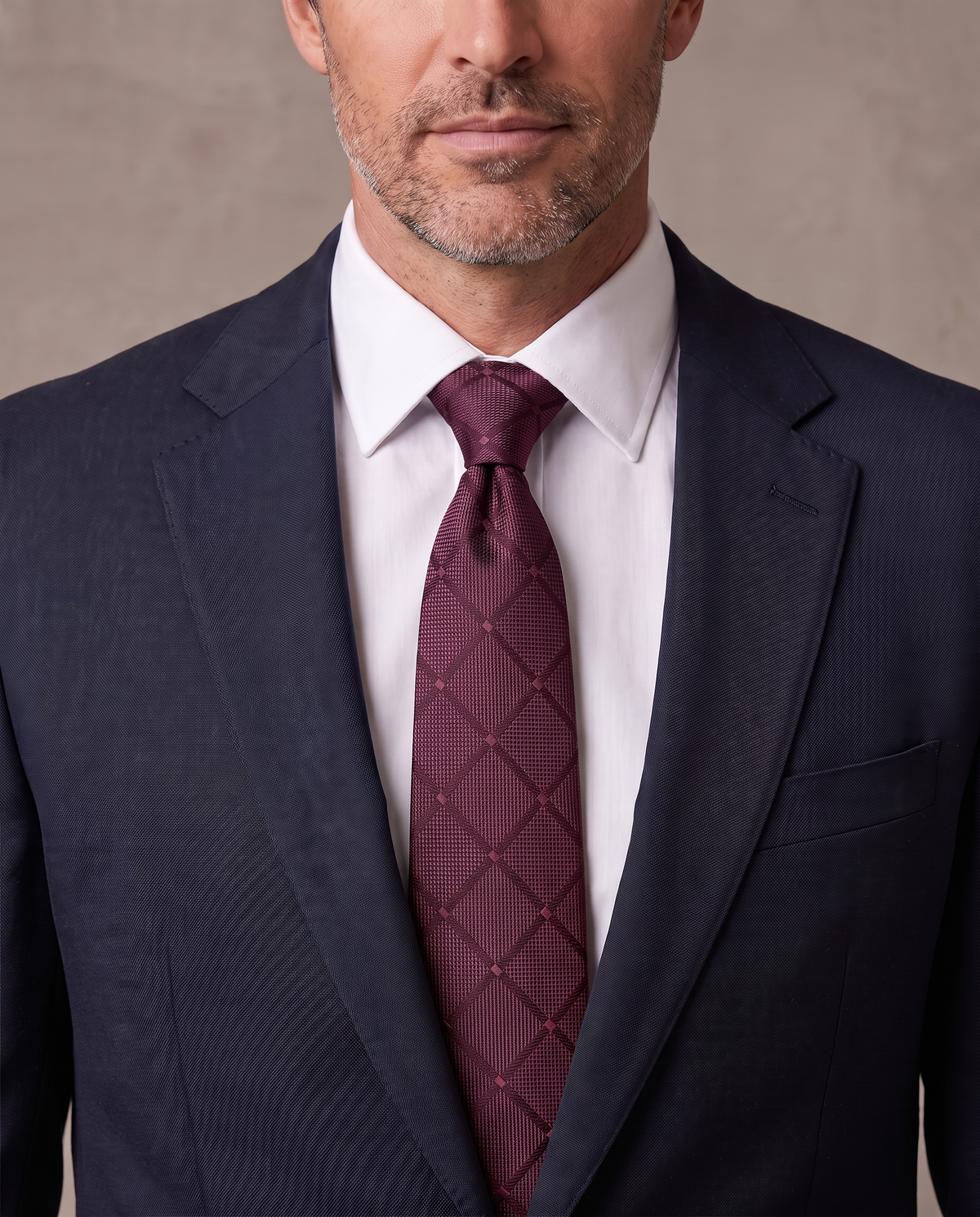 Corbata jacquard Hugo - Burdeos