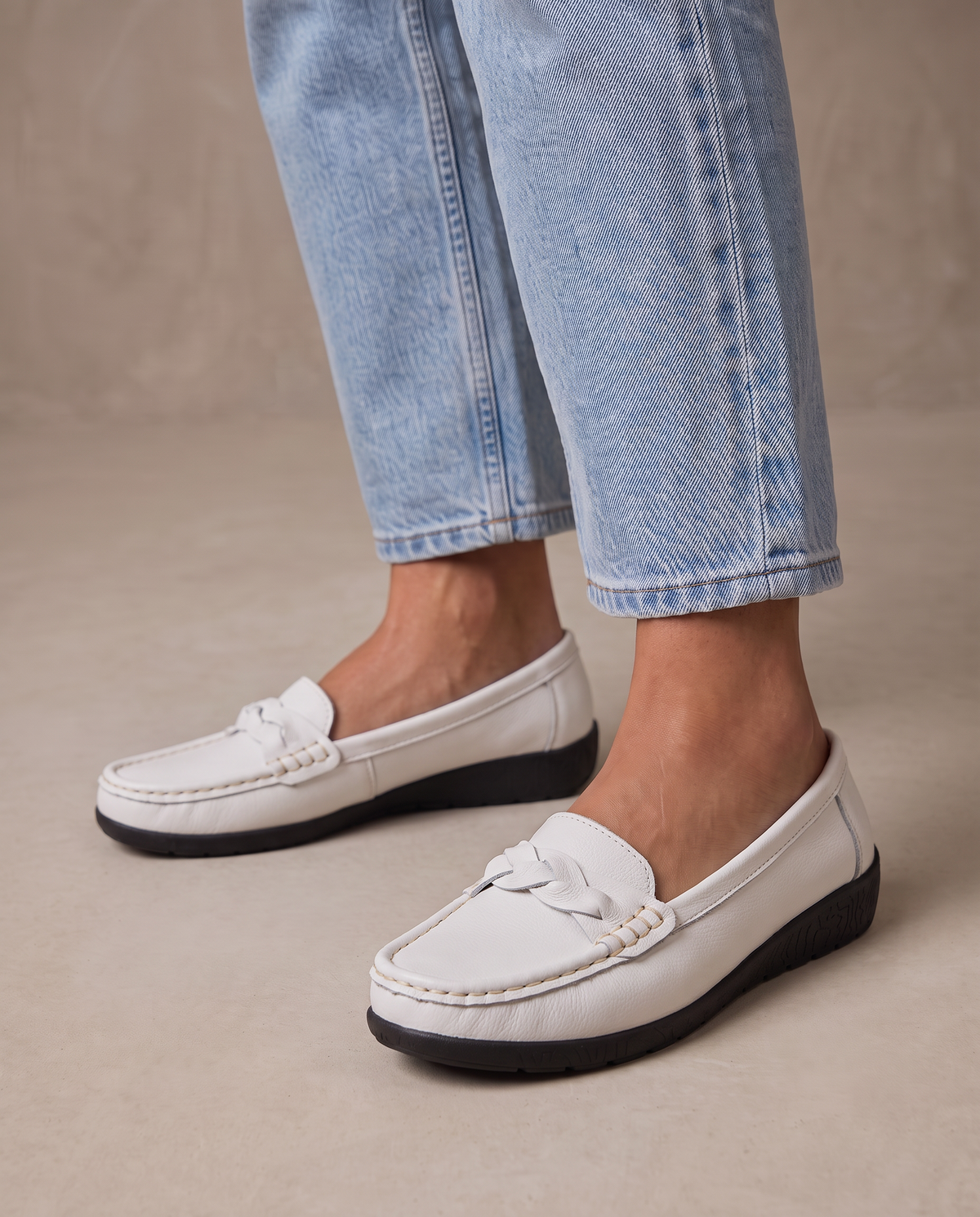 Mocasines trenzados Aria - Blanco