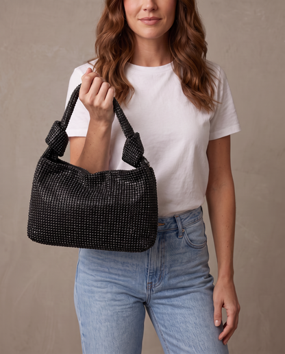 Bolso de pedrería Grace - Negro