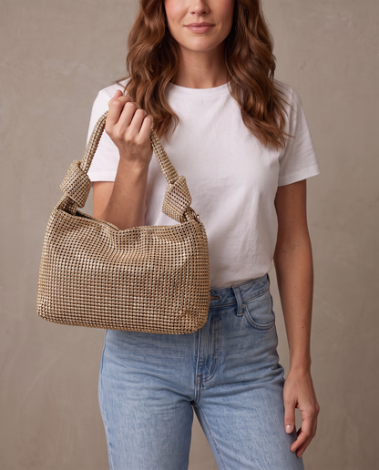 Bolso de pedrería Grace - Dorado