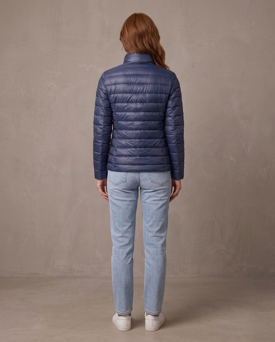 Chaqueta acolchada ultraligera Noa, otra vista - Azul marino