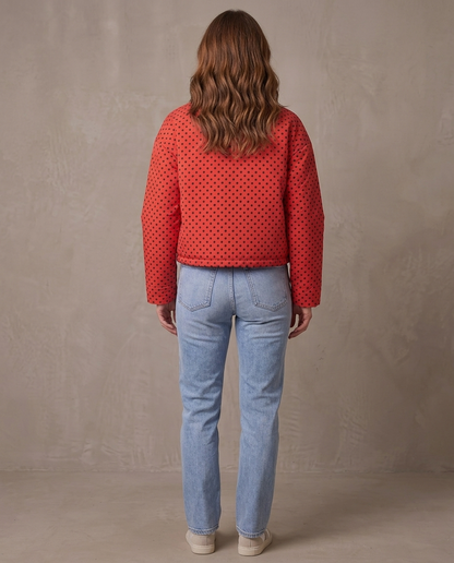 Bomber de lunares Dalia, otra vista - Rojo