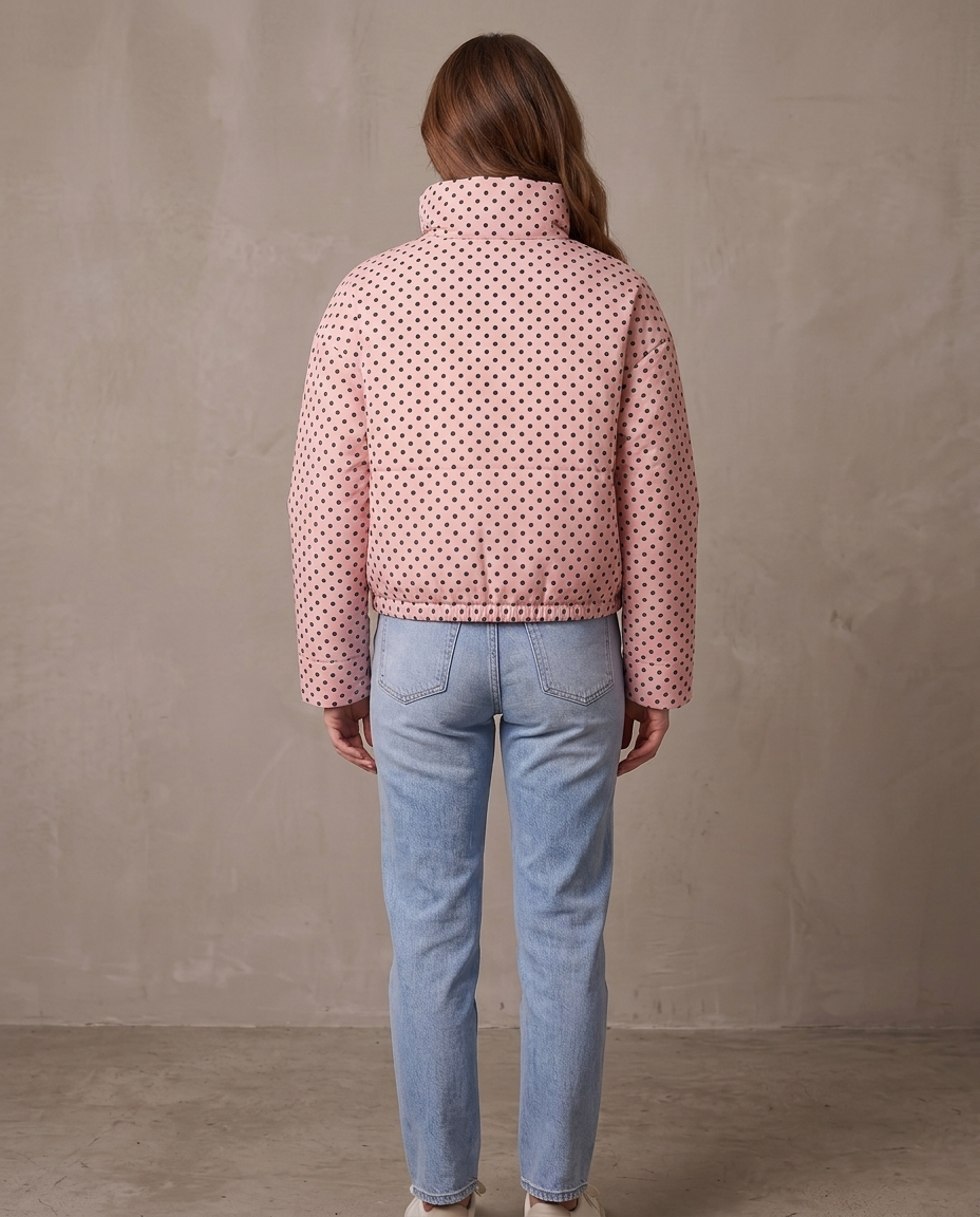 Bomber de lunares Dalia, otra vista - Rosa