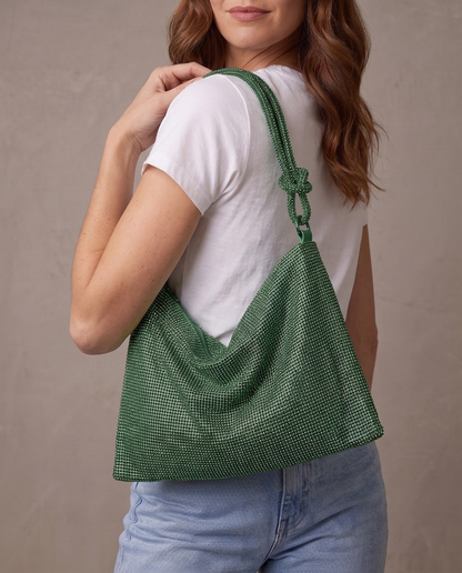 Bolso de pedrería Lisa, otra vista - Verde