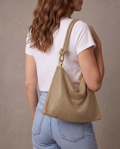 Bolso de pedrería Lisa, otra vista - Dorado